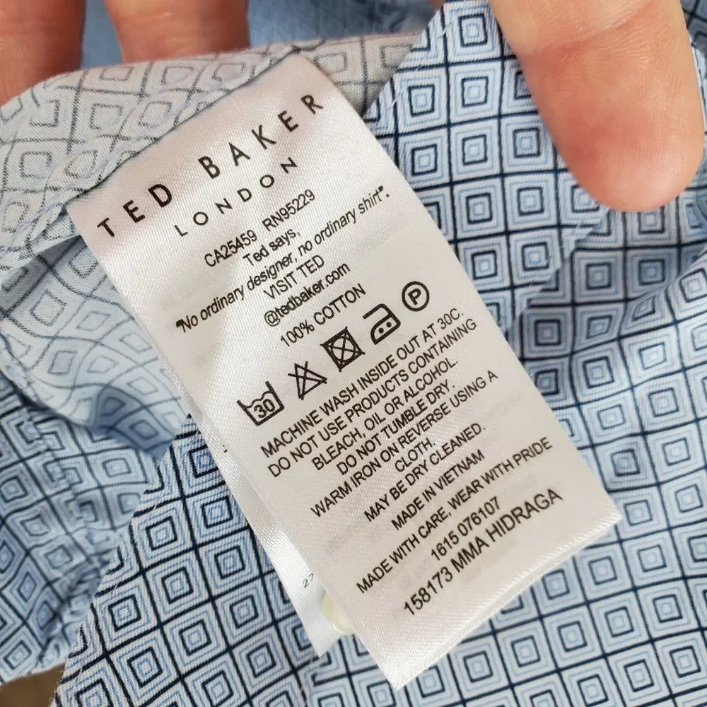 TED BAKER London 6 Short Sleeve Printed Button Down Shirt Collared Dress HIDRAGA - Picture 4 of 5